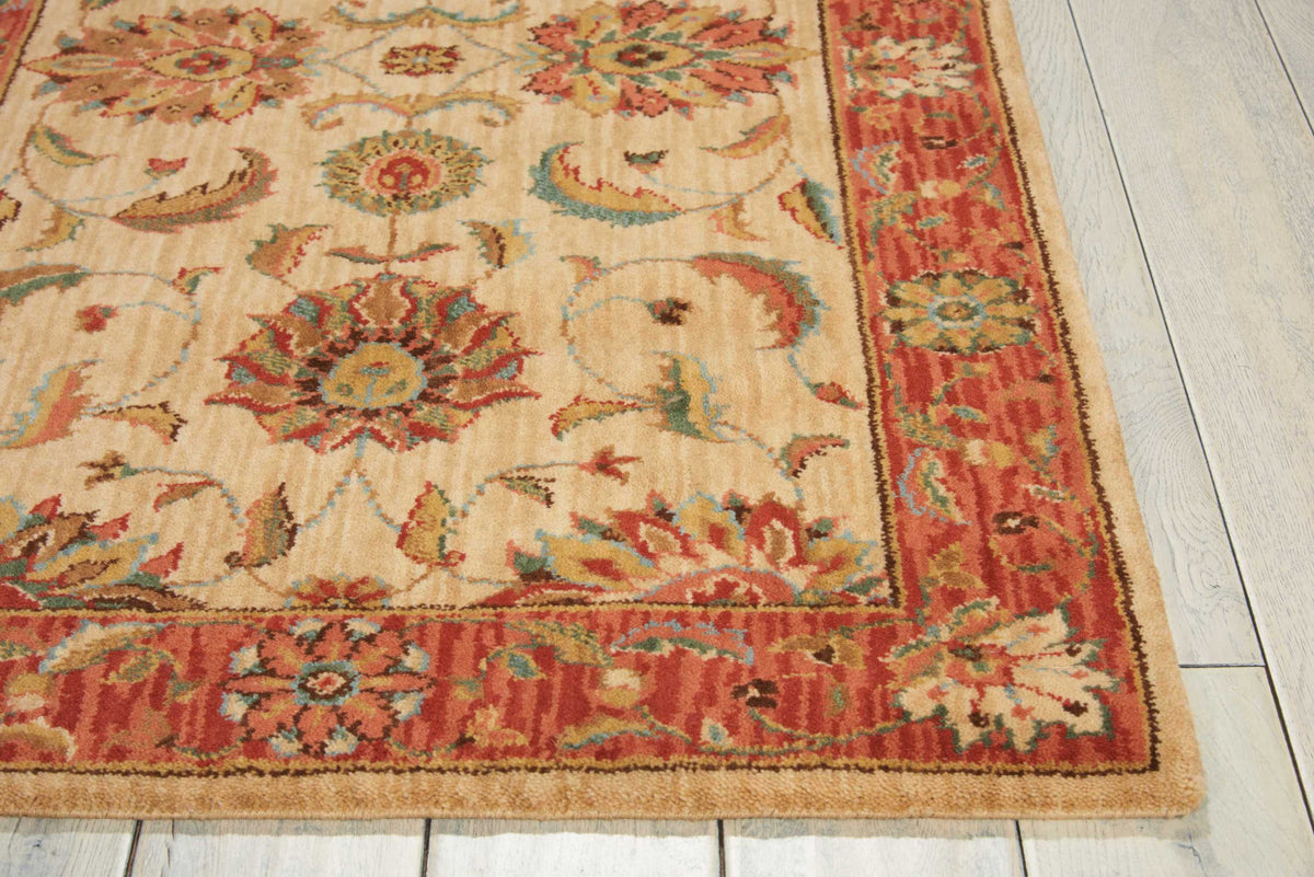 Living Treasures LI04 Ivory/Red Rug