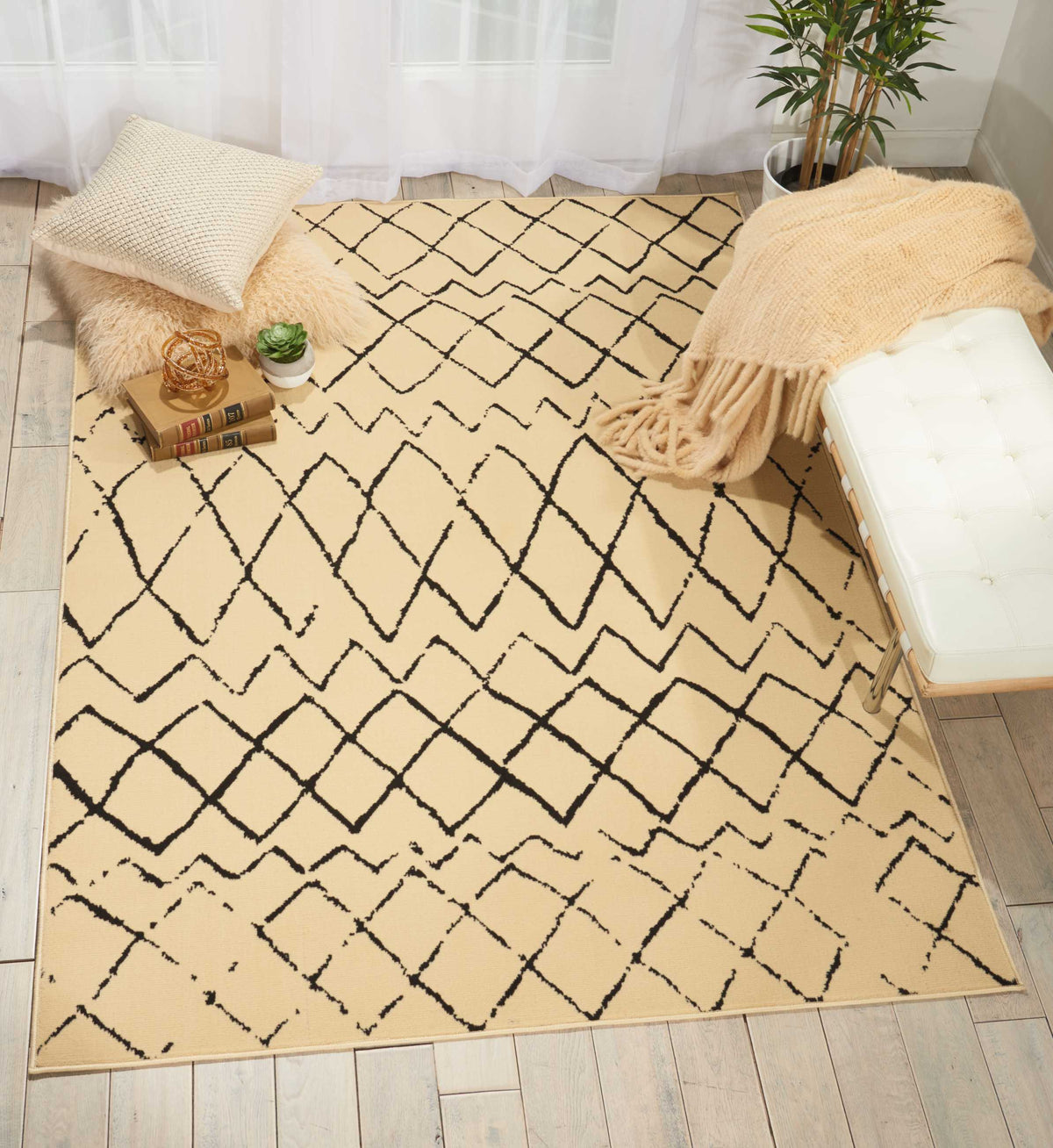 Grafix GRF04 Cream Black Rug