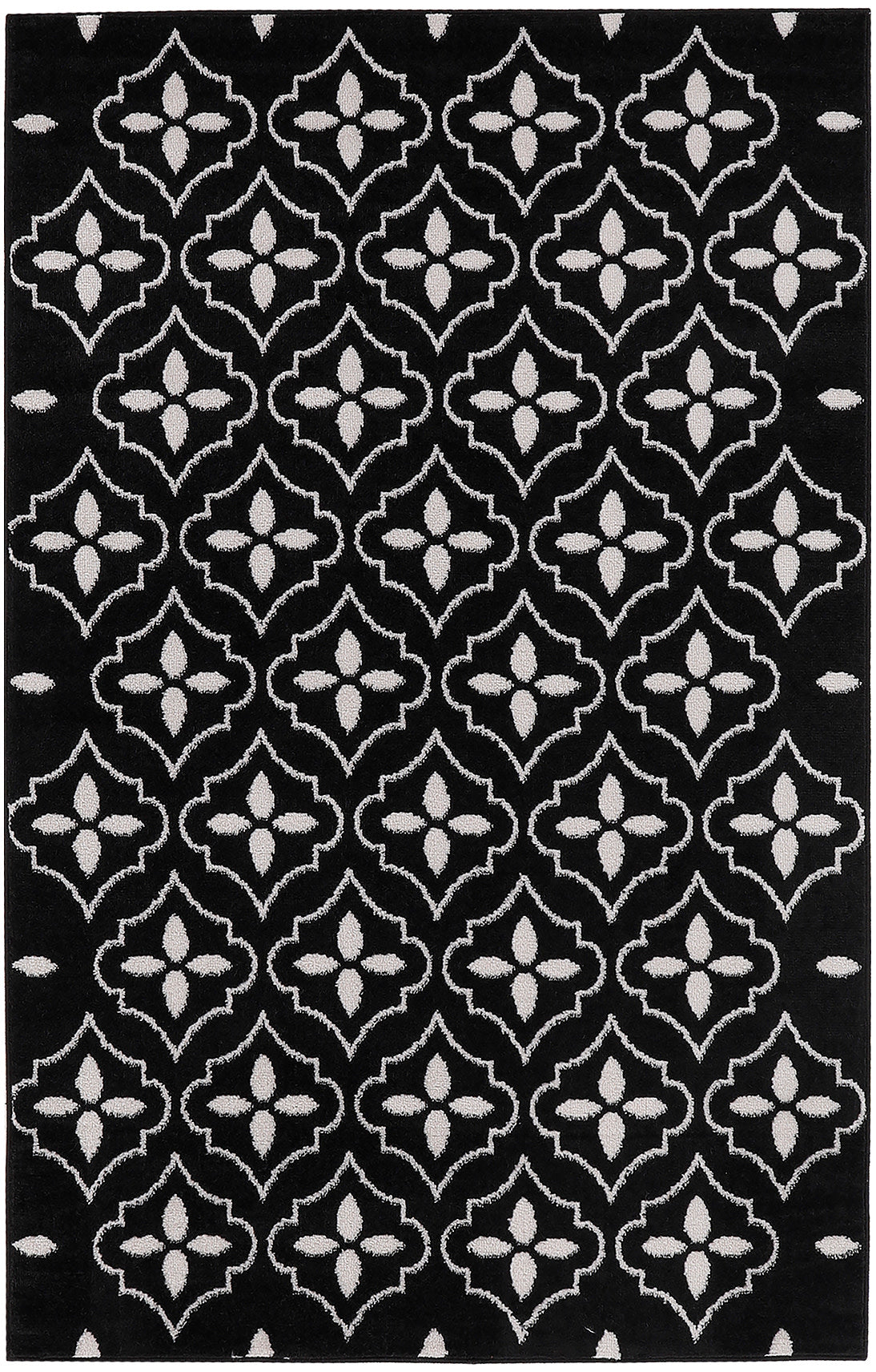 Nourison Essentials NRE04 Black Ivory Rug