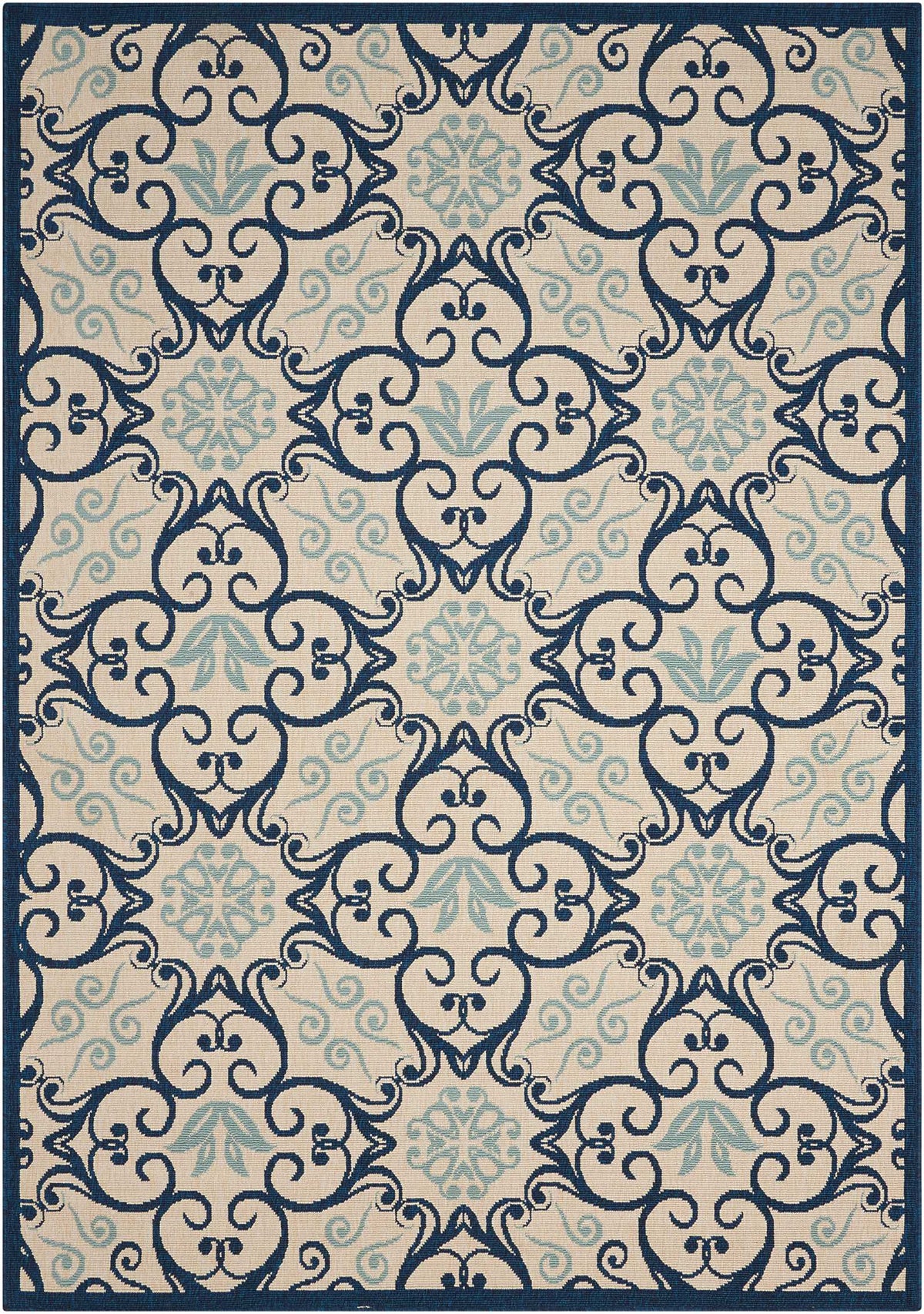 Caribbean CRB02 Ivory Navy Rug