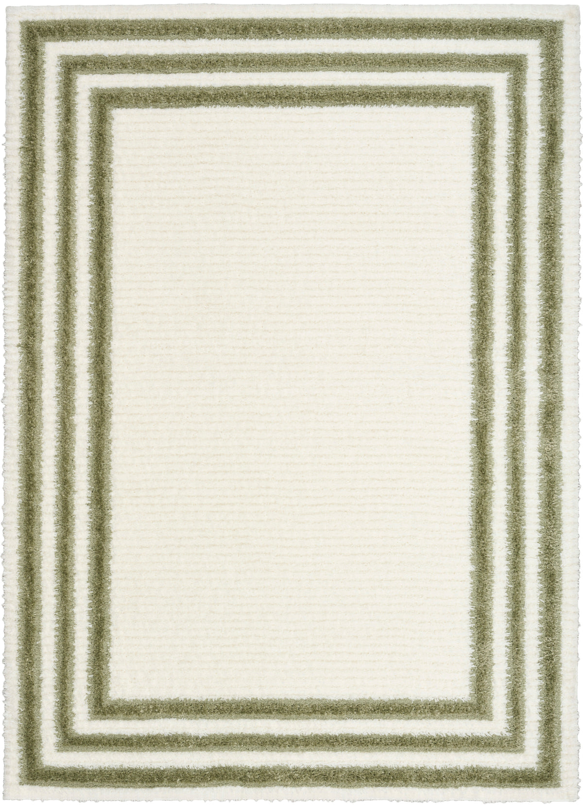 Pacific Shag PCS03 Ivory Green Rug
