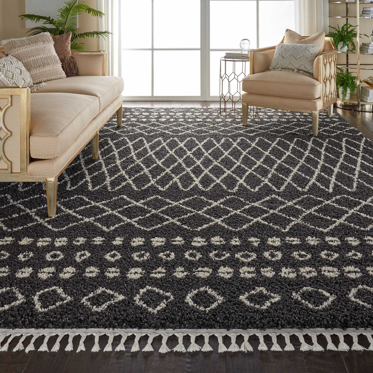 Moroccan Shag MRS02 Charcoal Rug
