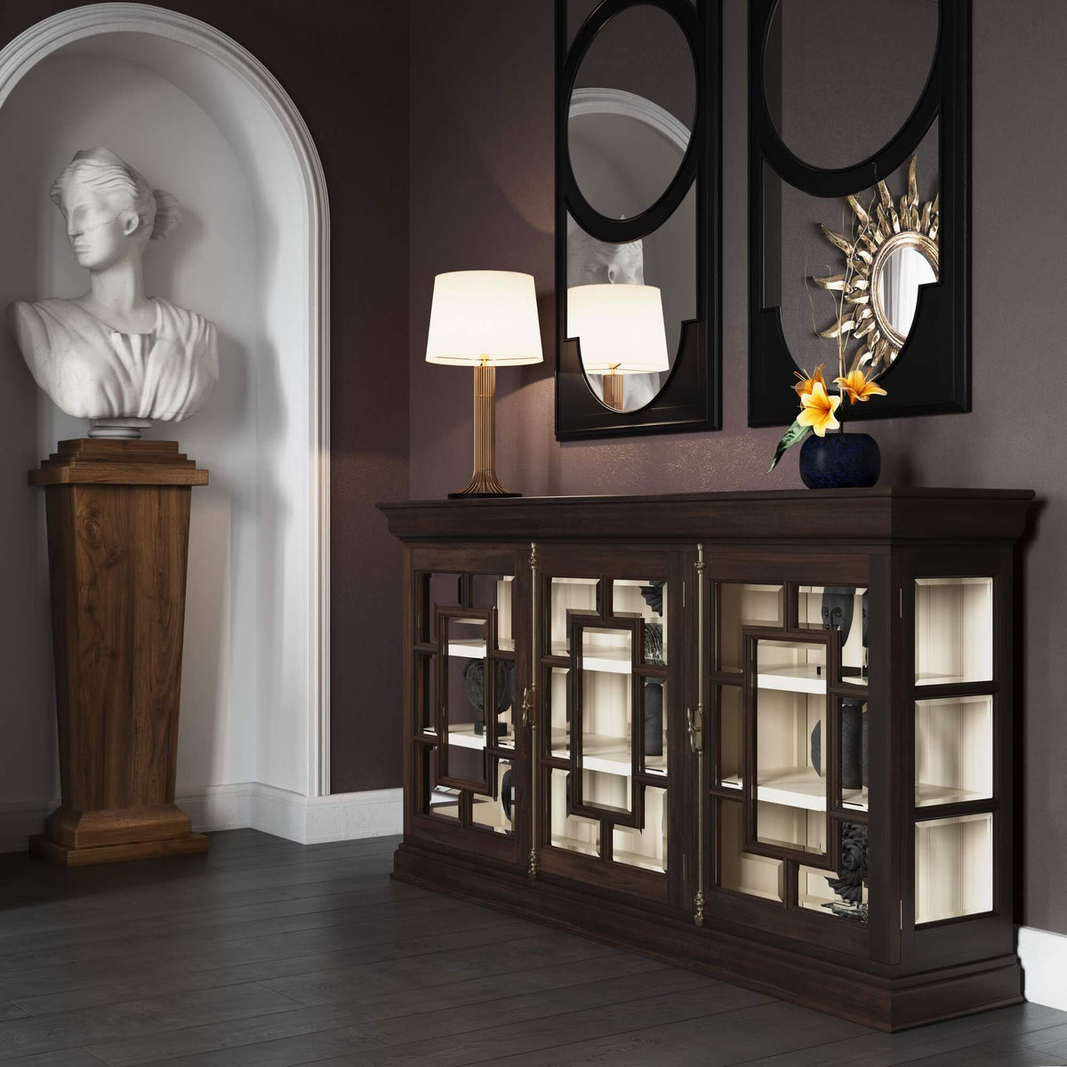 Dorchester Pier Mirror in Batavia Black