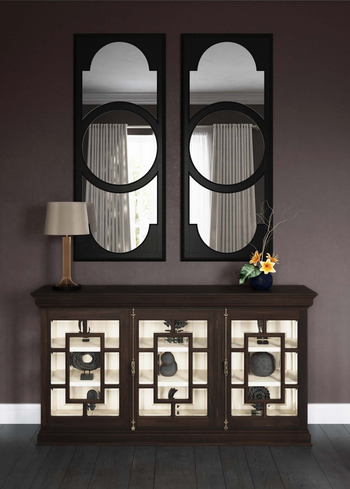 Dorchester Pier Mirror in Batavia Black