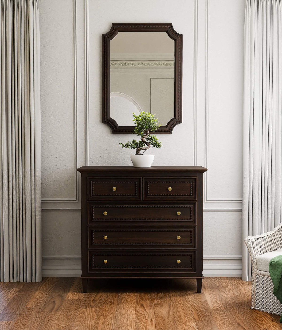 Vivienne 5 Drawer Dresser in Walnut