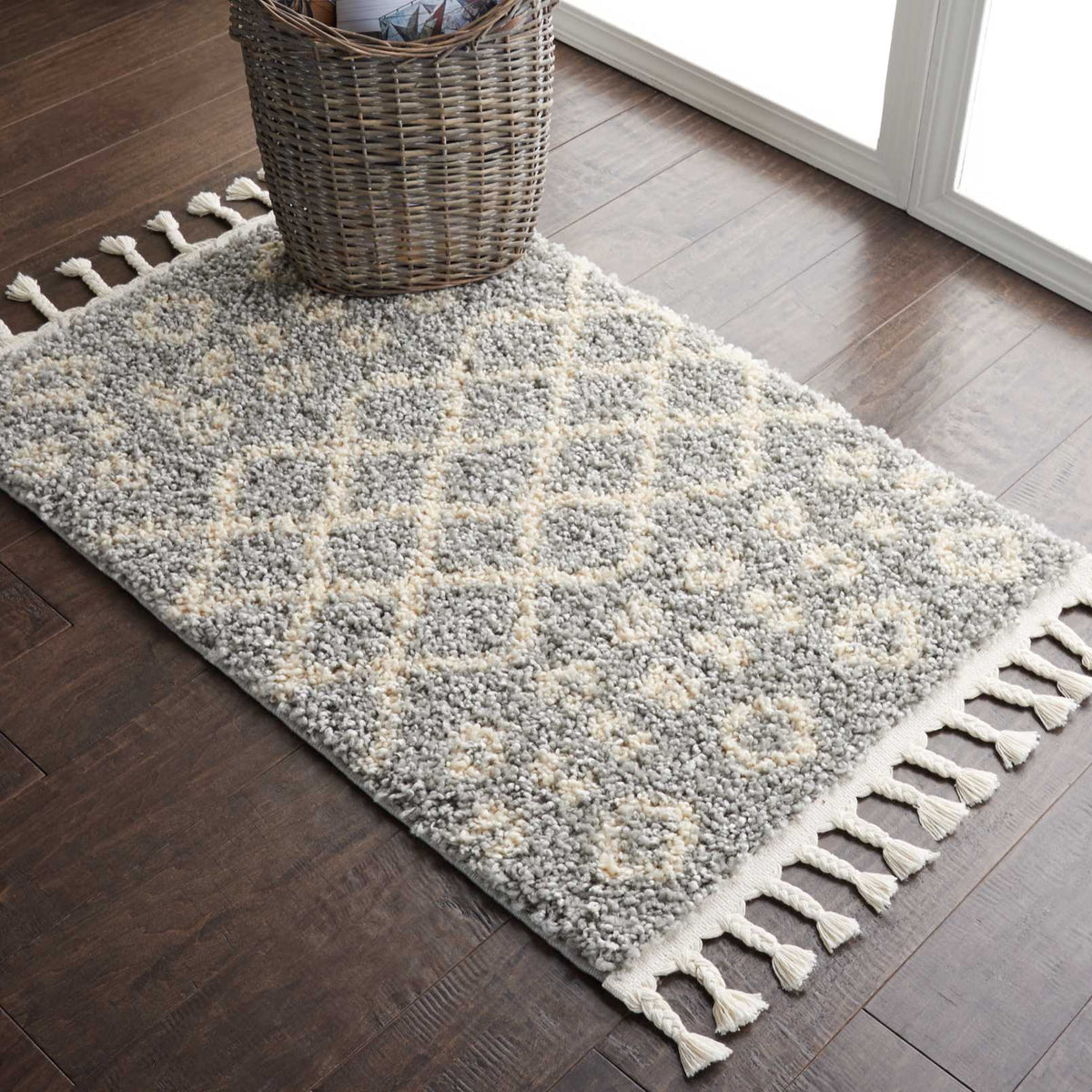 Moroccan Shag MRS02 Silver Rug