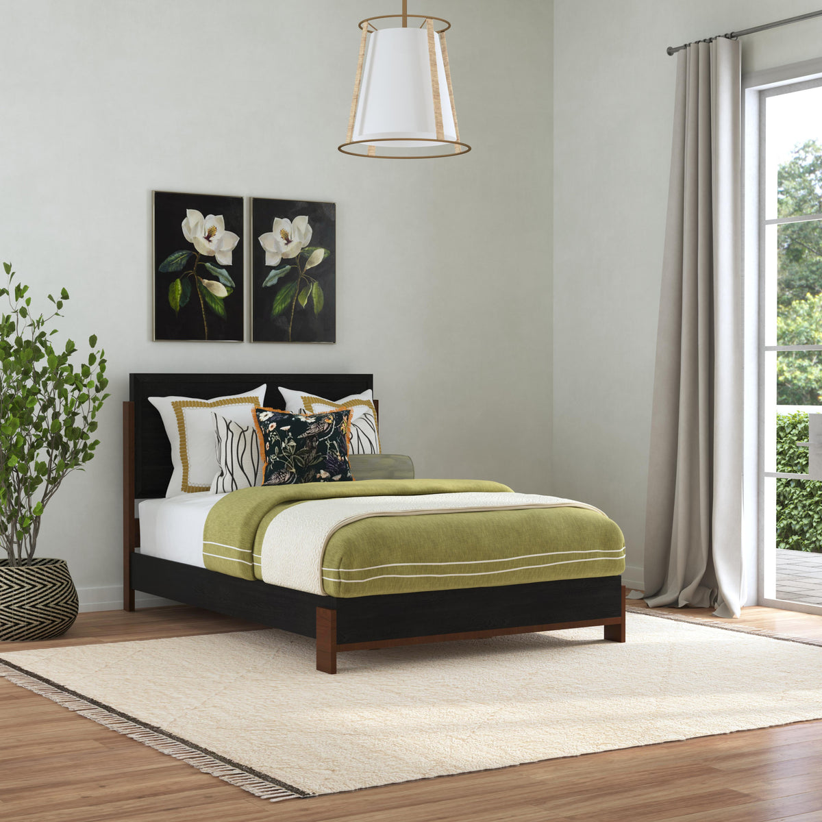 Waterfall Queen Panel Bed