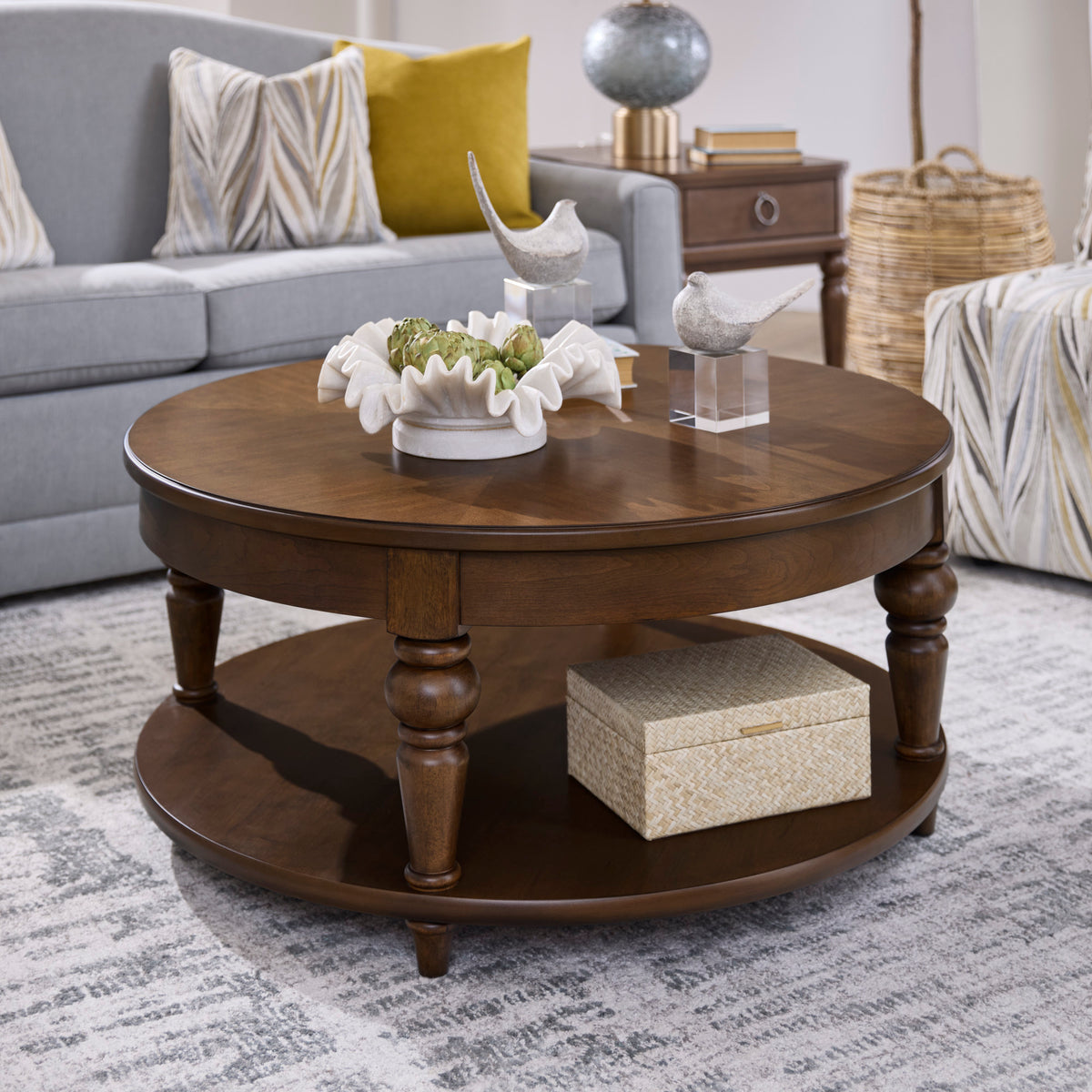 Bellevue Round Coffee Table with Casters