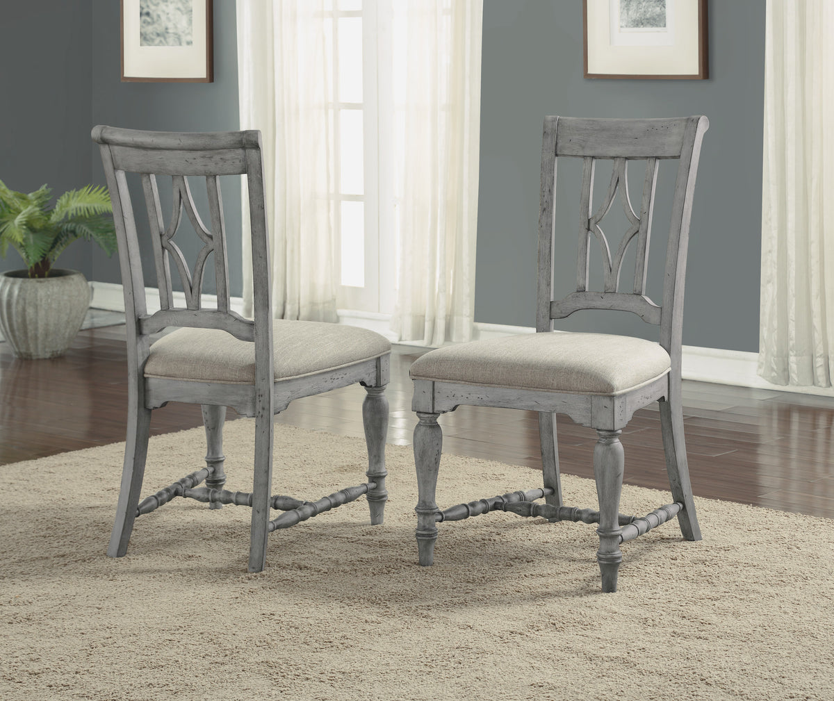 Plymouth Pair of Armless Dining Chairs 22" W