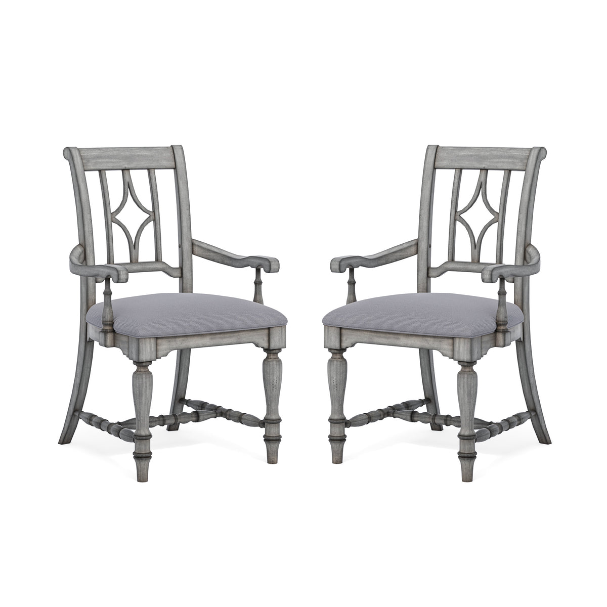 Plymouth Pair of Upholstered Arm Dining Chairs