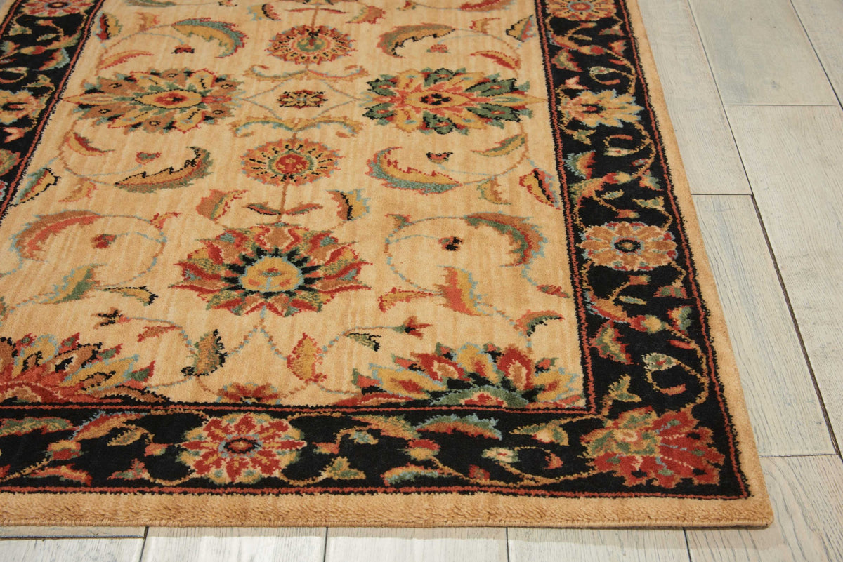 Living Treasures LI04 Ivory Black Rug