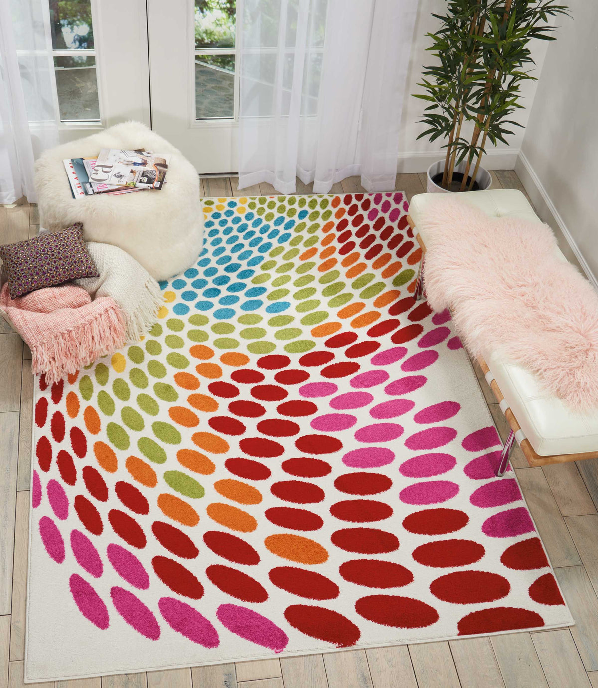 Oakdale OKD03 White/Multicolor Rug