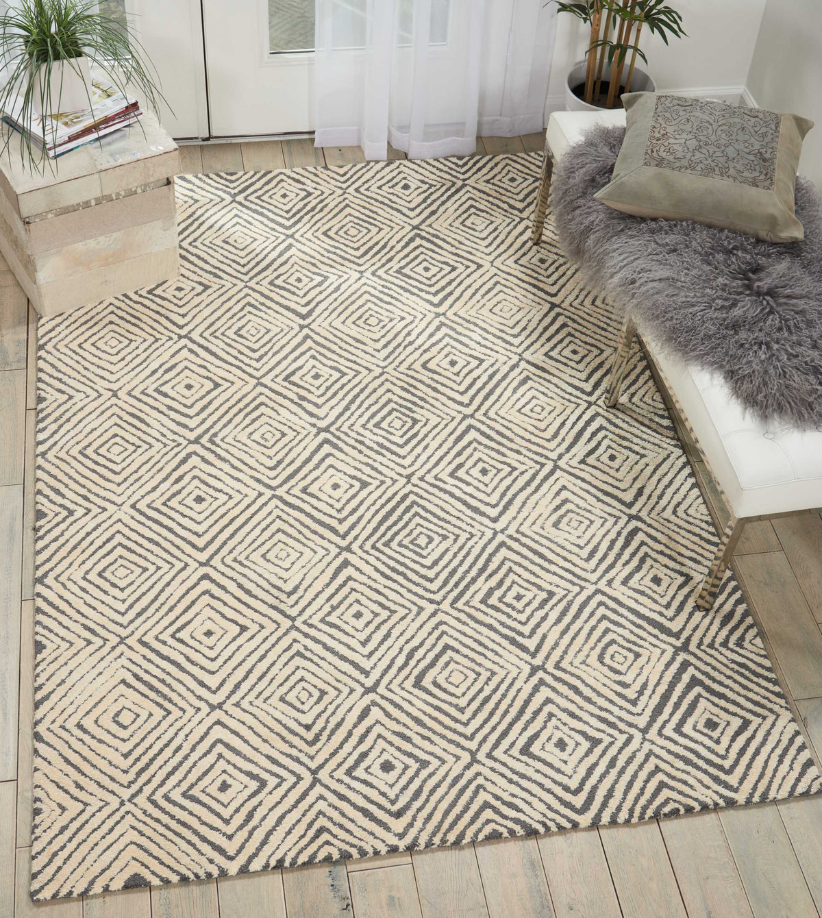Deco Mod DEC01 Grey Ivory Rug