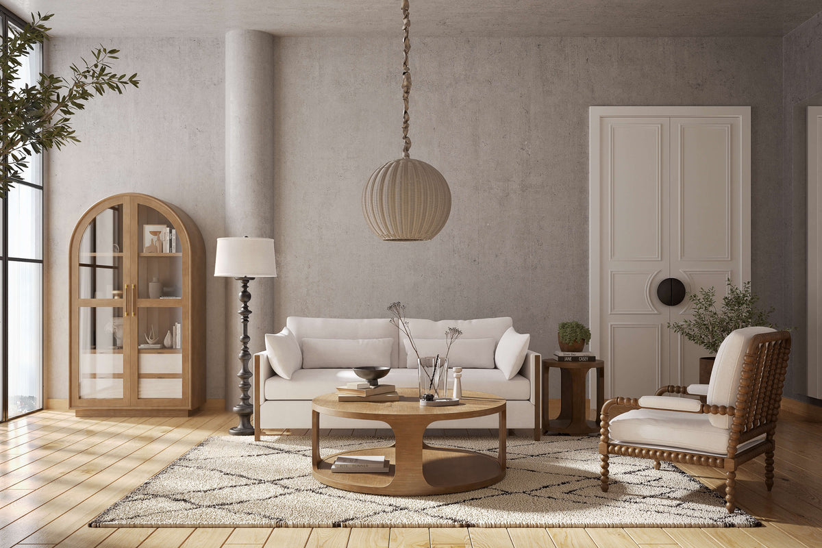 Corte Round Coffee Table in Straw Wash