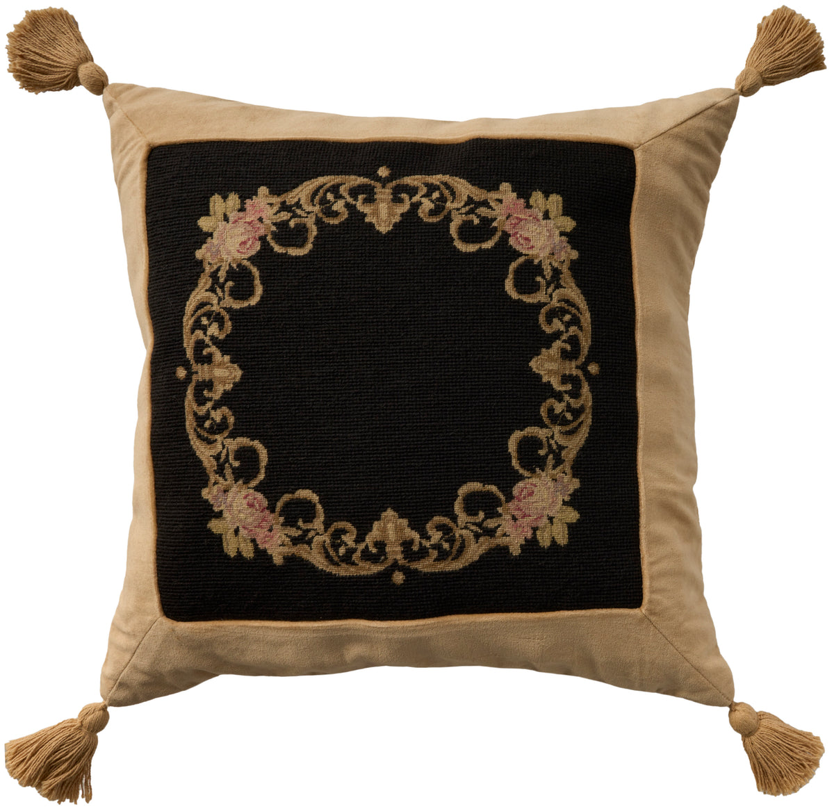 Vintage Pillow VAN6 Black 20" x 20" Throw Pillows