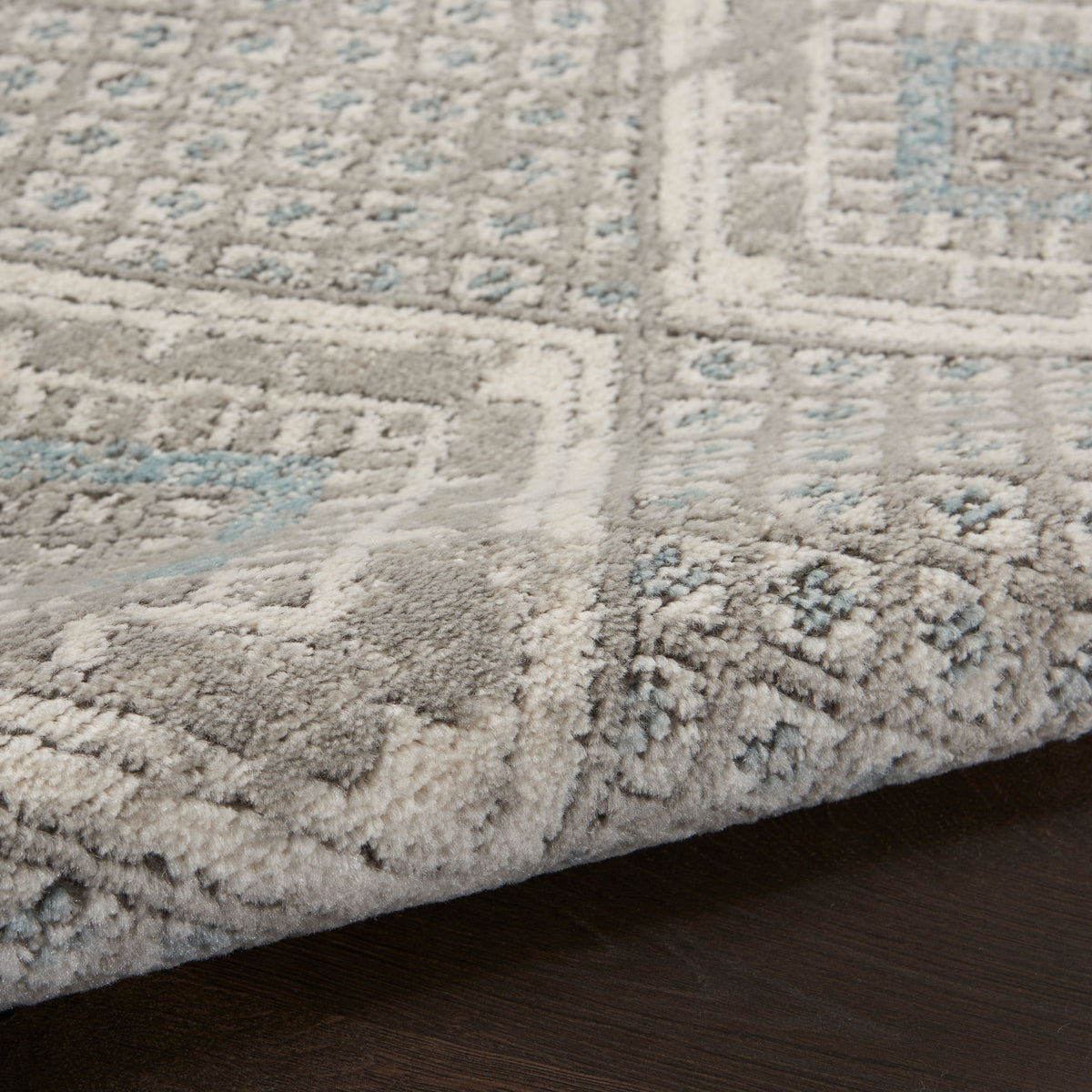 Quarry QUA16 Grey Ivory Blue Rug