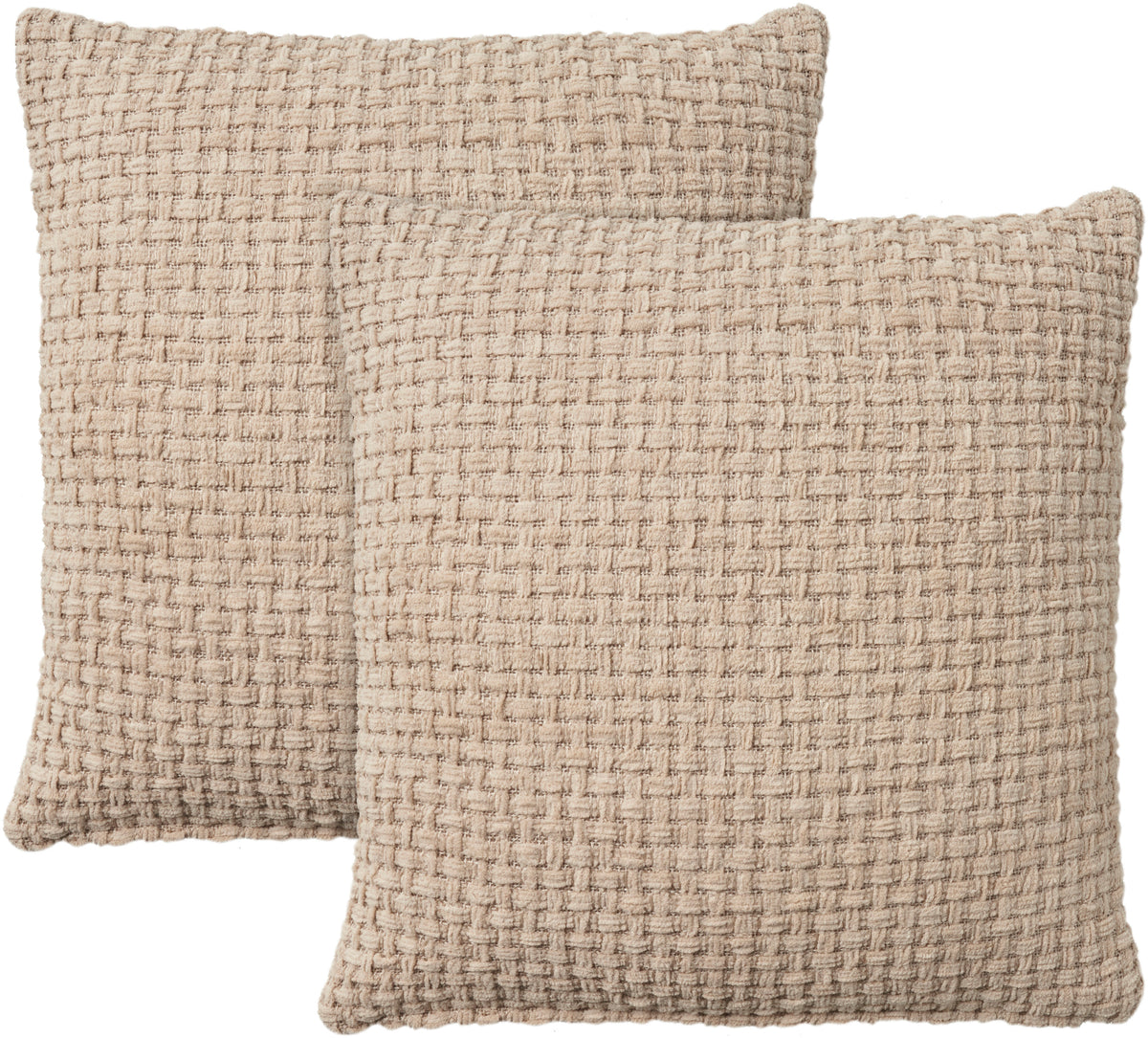 Lifestyle ZH225 Beige 18" x 18" Set of 2 Throw Pillows