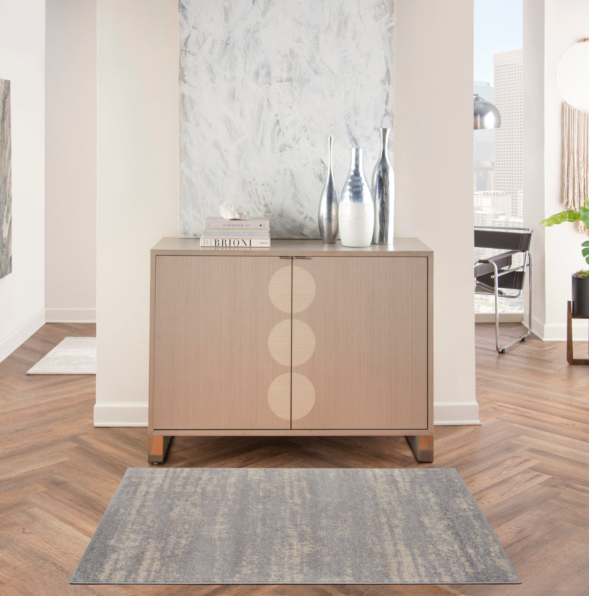 Nourison Essentials NRE03 Grey Beige Rug