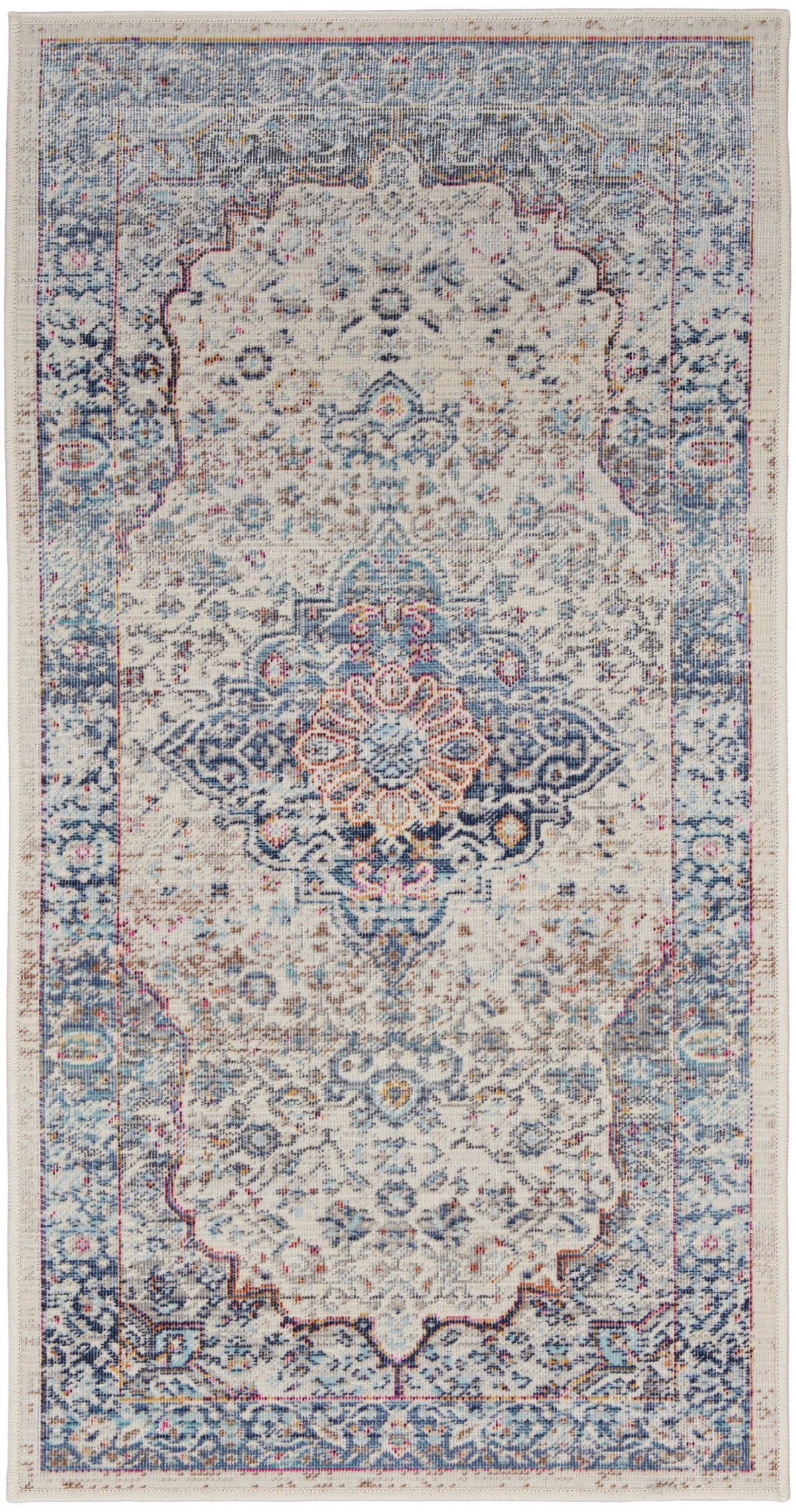 Vintage Kashan VKA07 Ivory Blue Rug