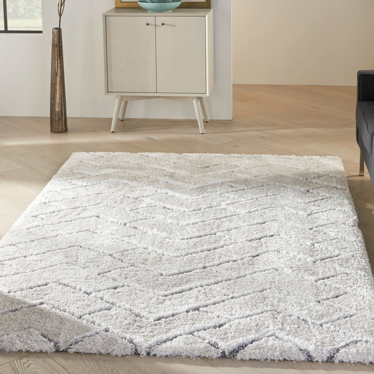 Dreamy Shag DRS03 Ivory Grey Rug