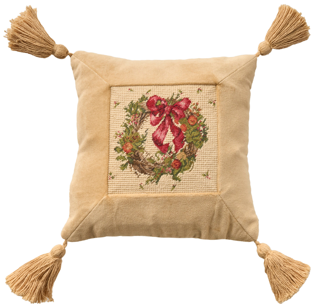 Vintage Pillow V6110 Ivory 12" x 12" Throw Pillows