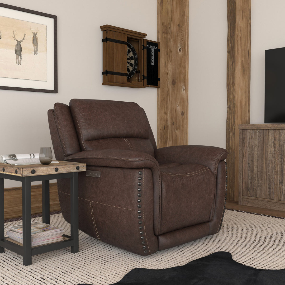 Beau Fabric Power Recliner with Power Headrest