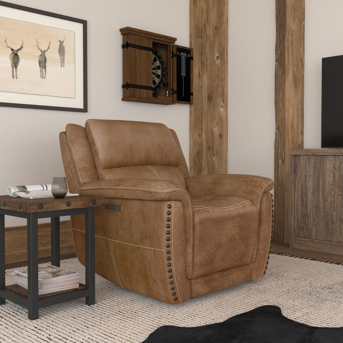 Beau Fabric Power Recliner with Power Headrest
