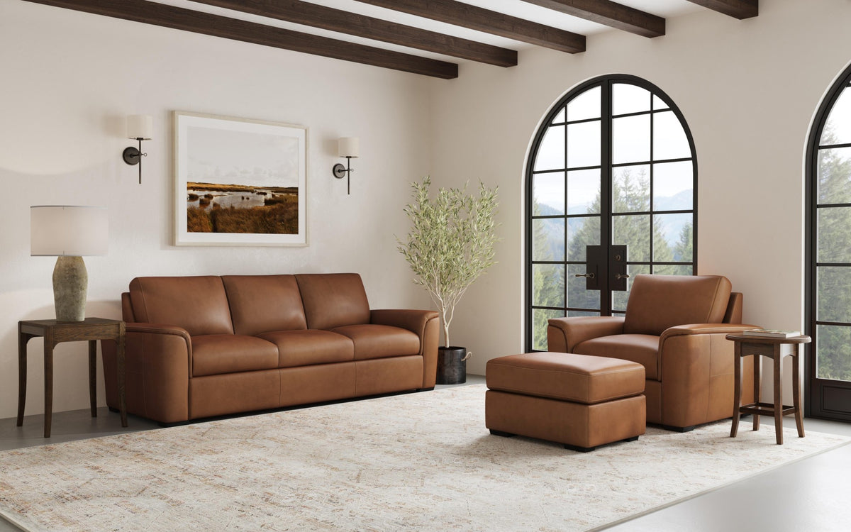 Henry Leather Ottoman