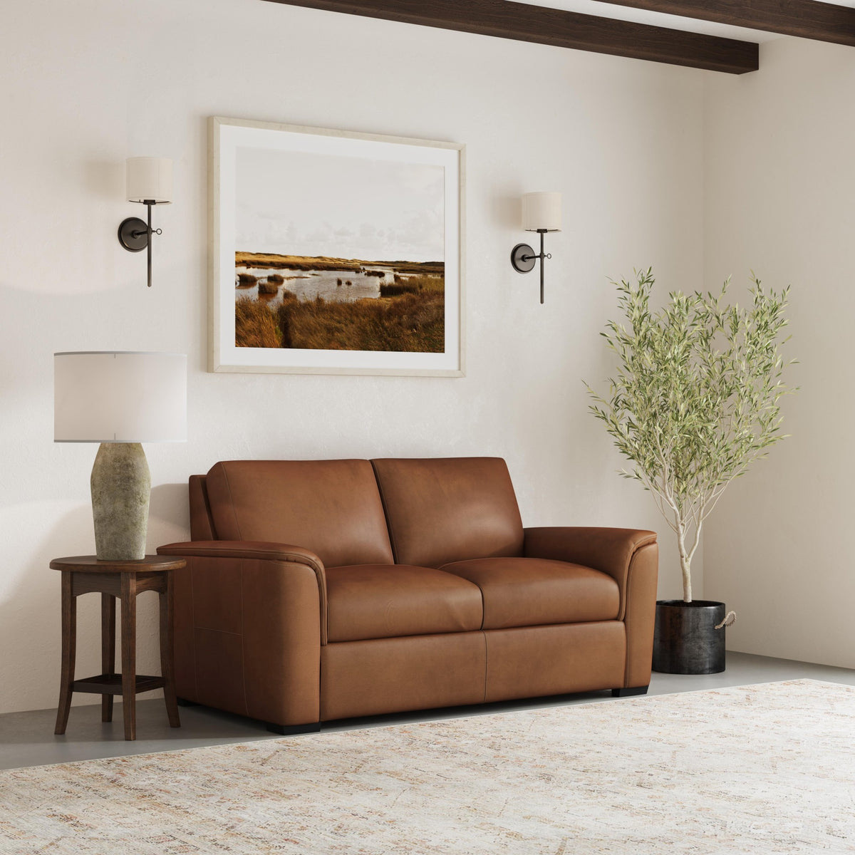 Henry Leather Loveseat