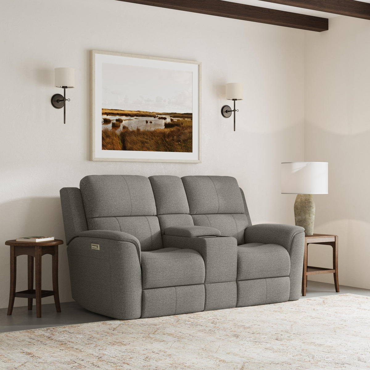 Henry Power Reclining Loveseat with Console & Power Headrests & Lumbar