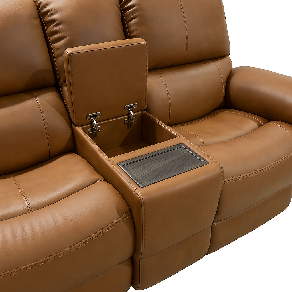 Henry Power Reclining Loveseat with Console & Power Headrests & Lumbar