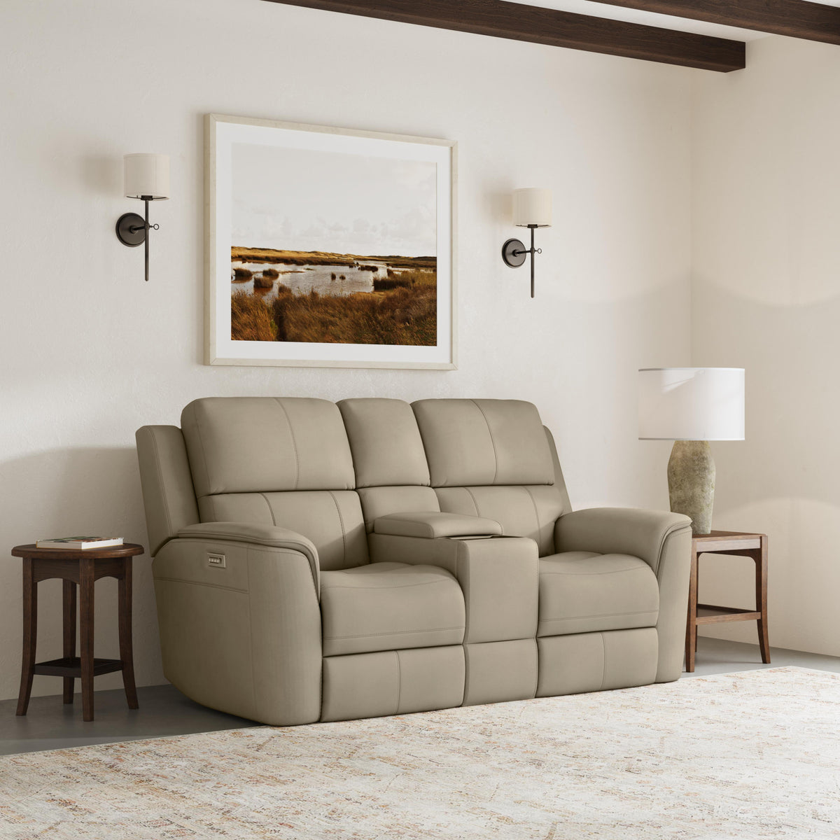 Henry Power Reclining Loveseat with Console & Power Headrests & Lumbar