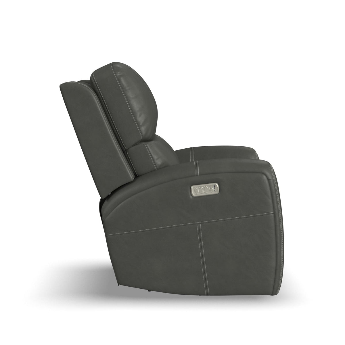 Linden Leather Power Swivel Gliding Recliner with Power Headrest, Lumbar, Heat & Massage
