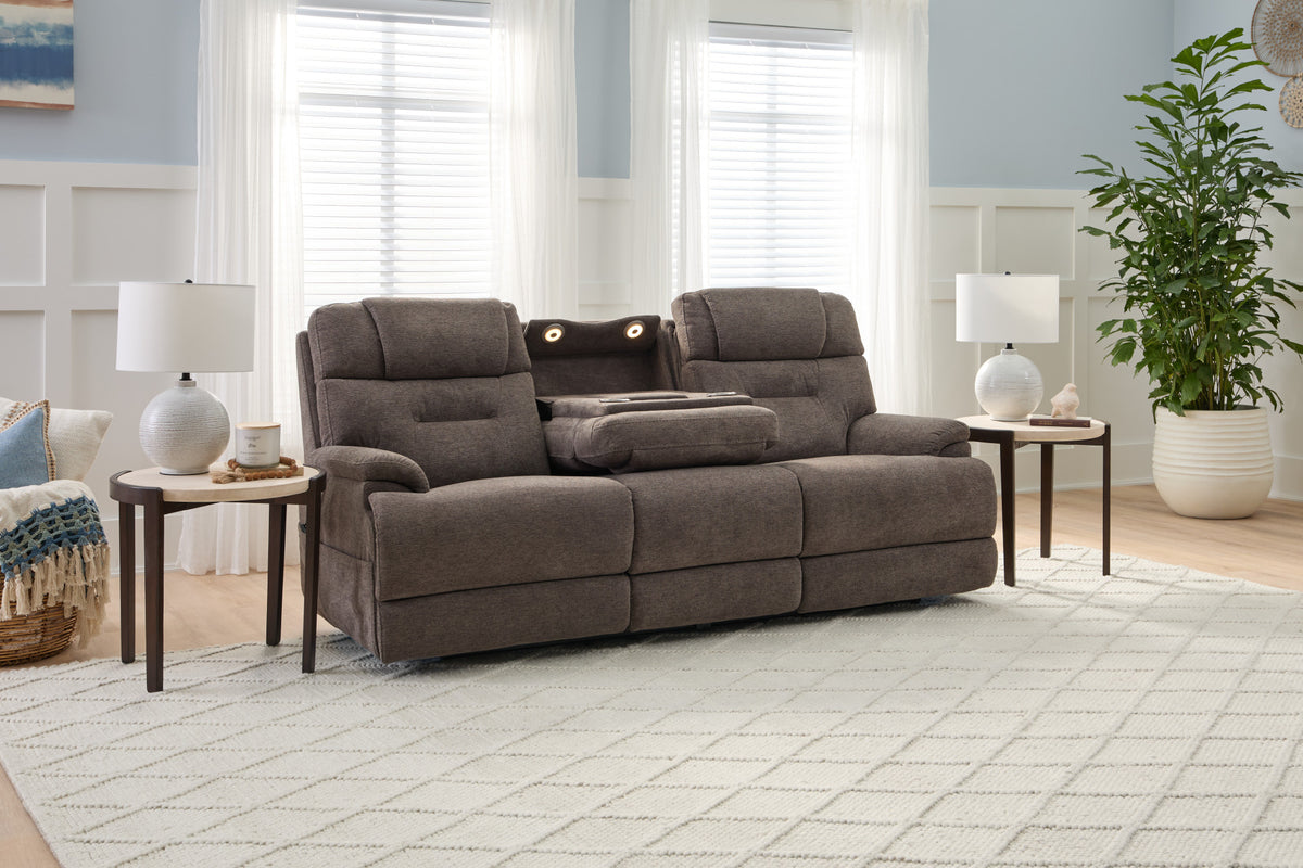Zecliner Zofa Fabric Power Sleep Sofa with Power Headrests & Lumbar