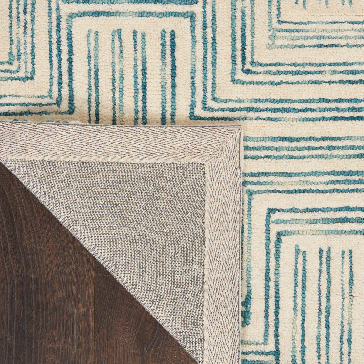 Interlock ITL06 Ivory/Turquoise Rug