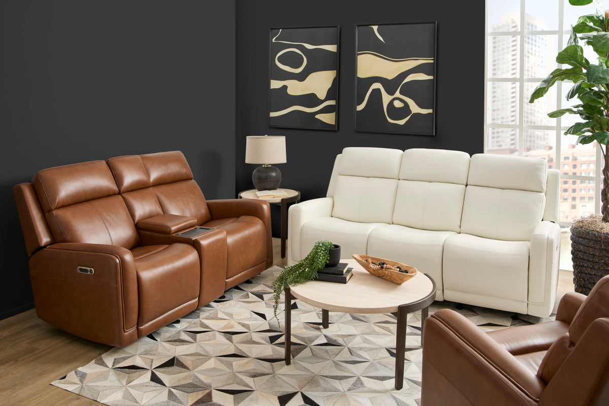 Alister Leather Power Gliding Sofa with Power Headrests & Lumbar