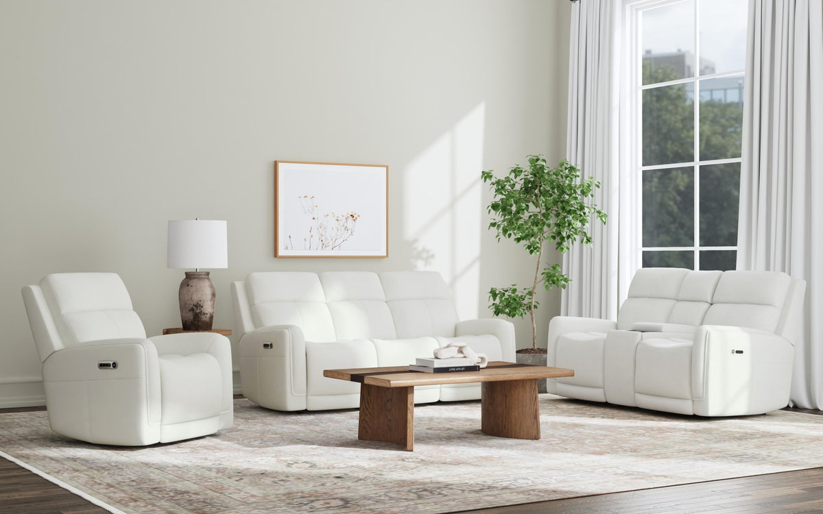 Alister Leather Power Gliding Sofa with Power Headrests & Lumbar