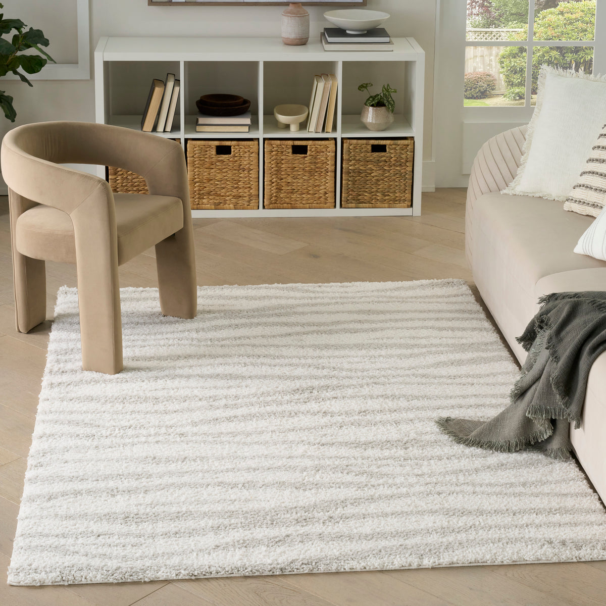 Modern Shag MMD05 Ivory Grey Rug
