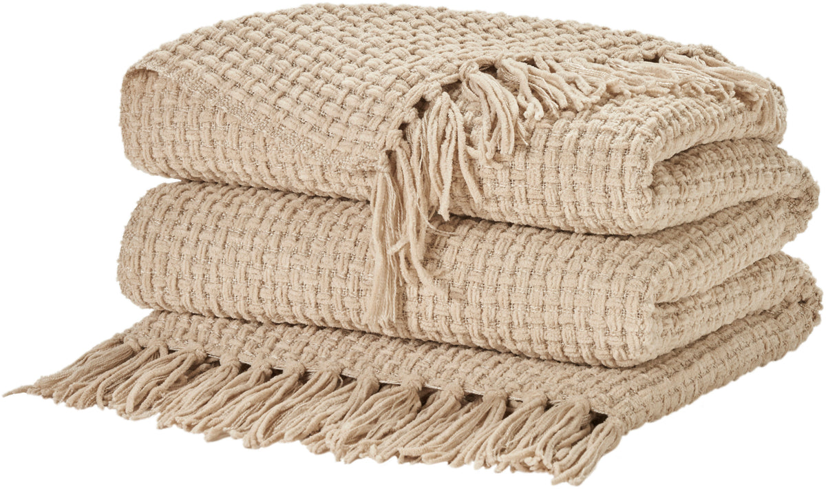 Lifestyle ZH225 Beige 50" x 60" Throw Blankets