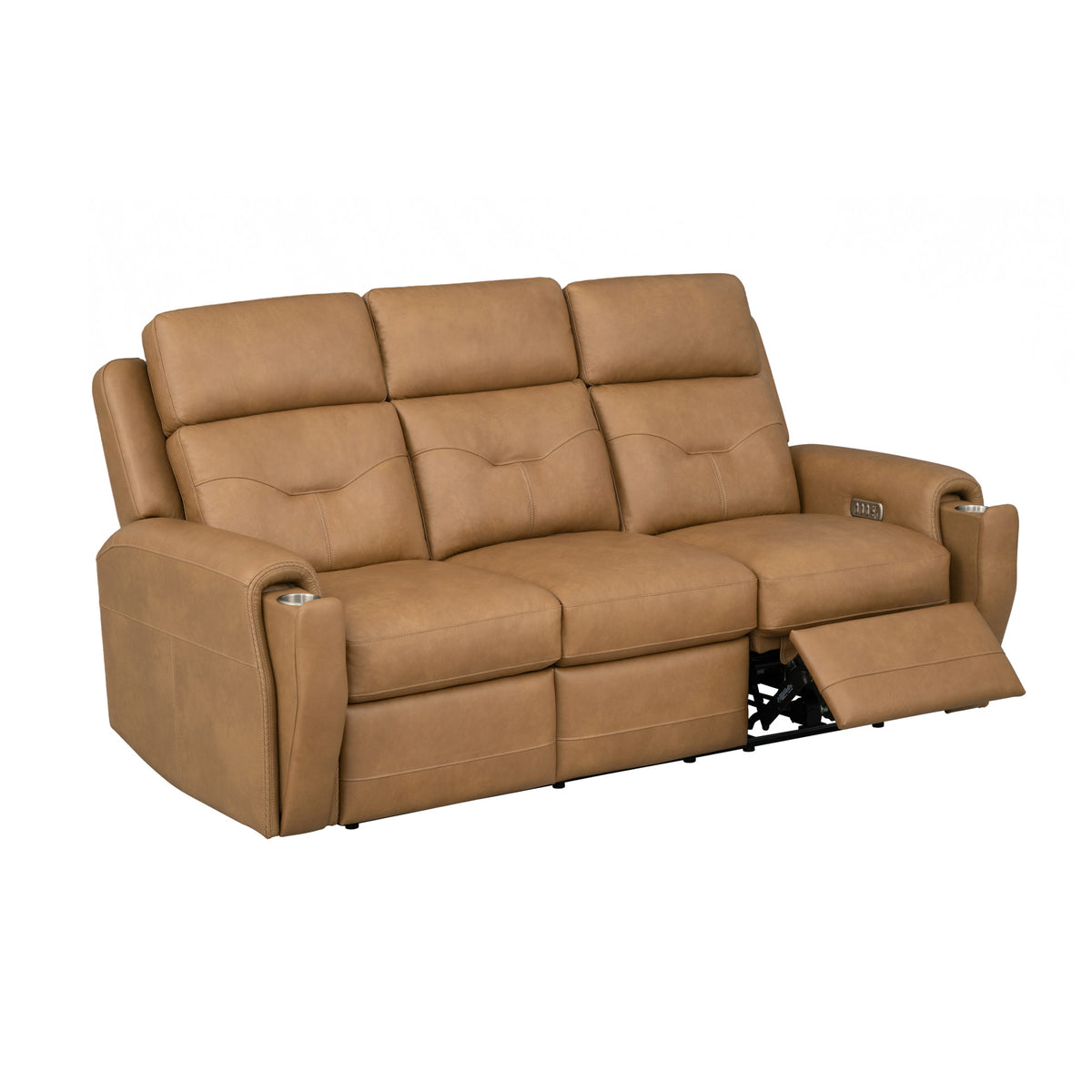 Felix Leather Power Reclining Sofa with Power Headrest, Lumbar, Heat & Massage