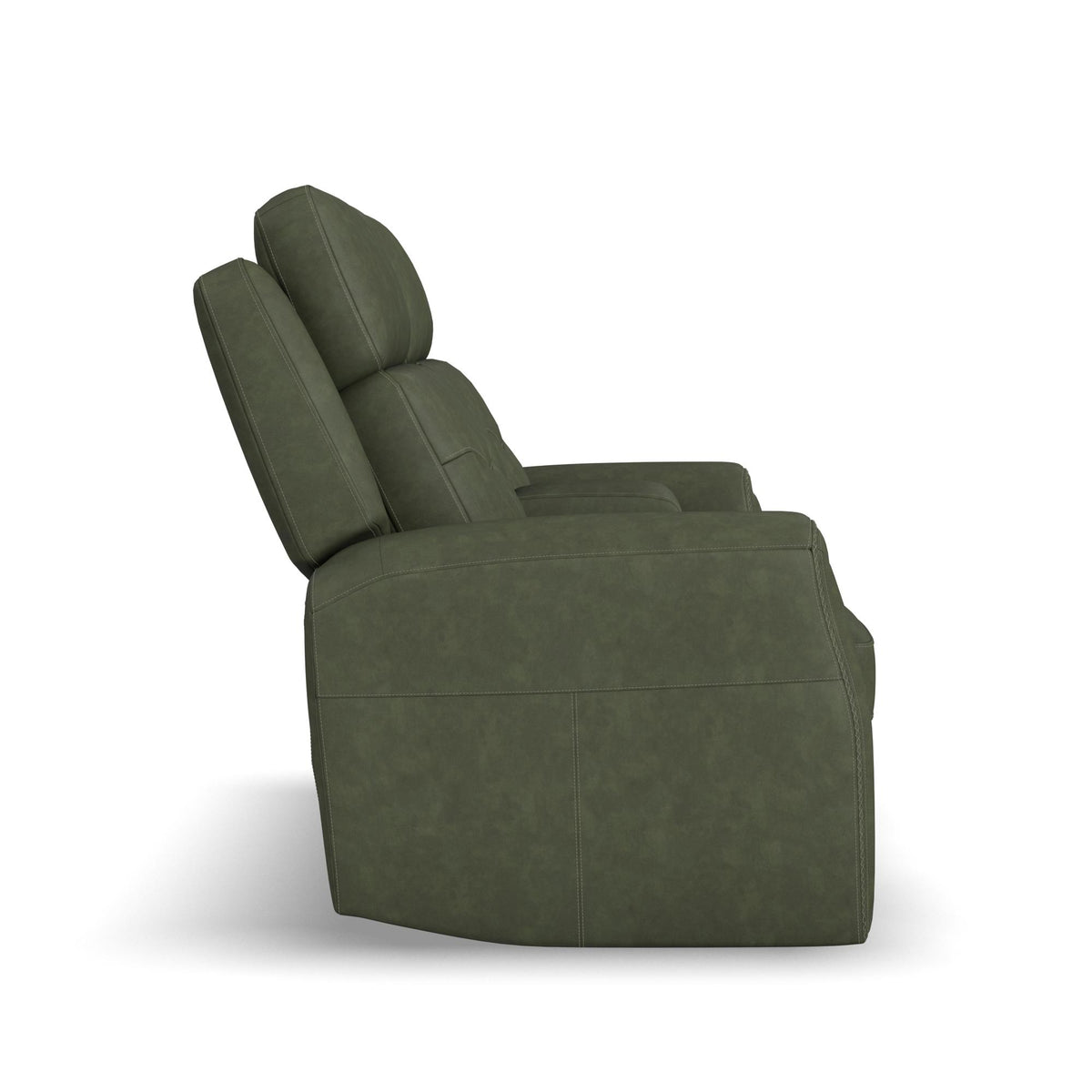 Felix Leather Power Reclining Loveseat with Console, Power Headrest, Lumbar, Heat & Massage