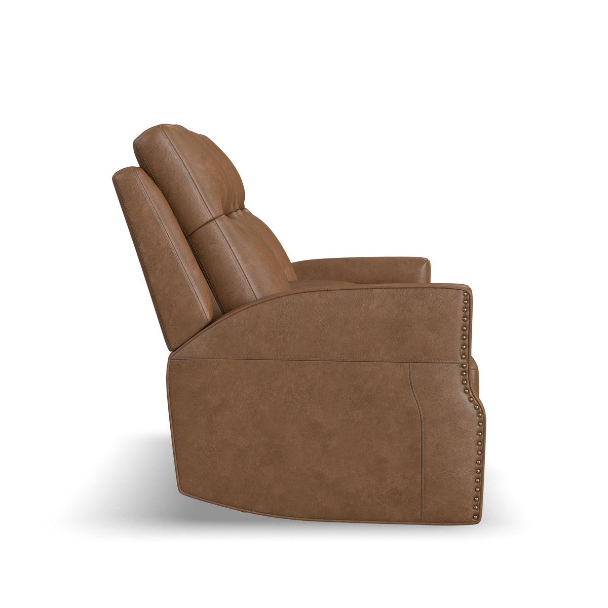 Maxwell Leather Power Reclining Loveseat with Console, Power Headrests and Lumbar