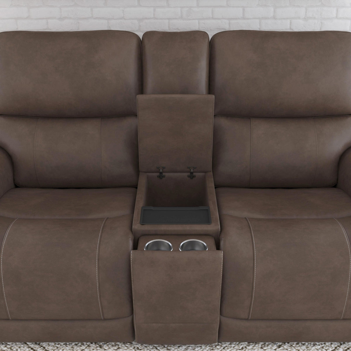 Carter Fabric Power Reclining Loveseat with Console & Power Headrests & Lumbar