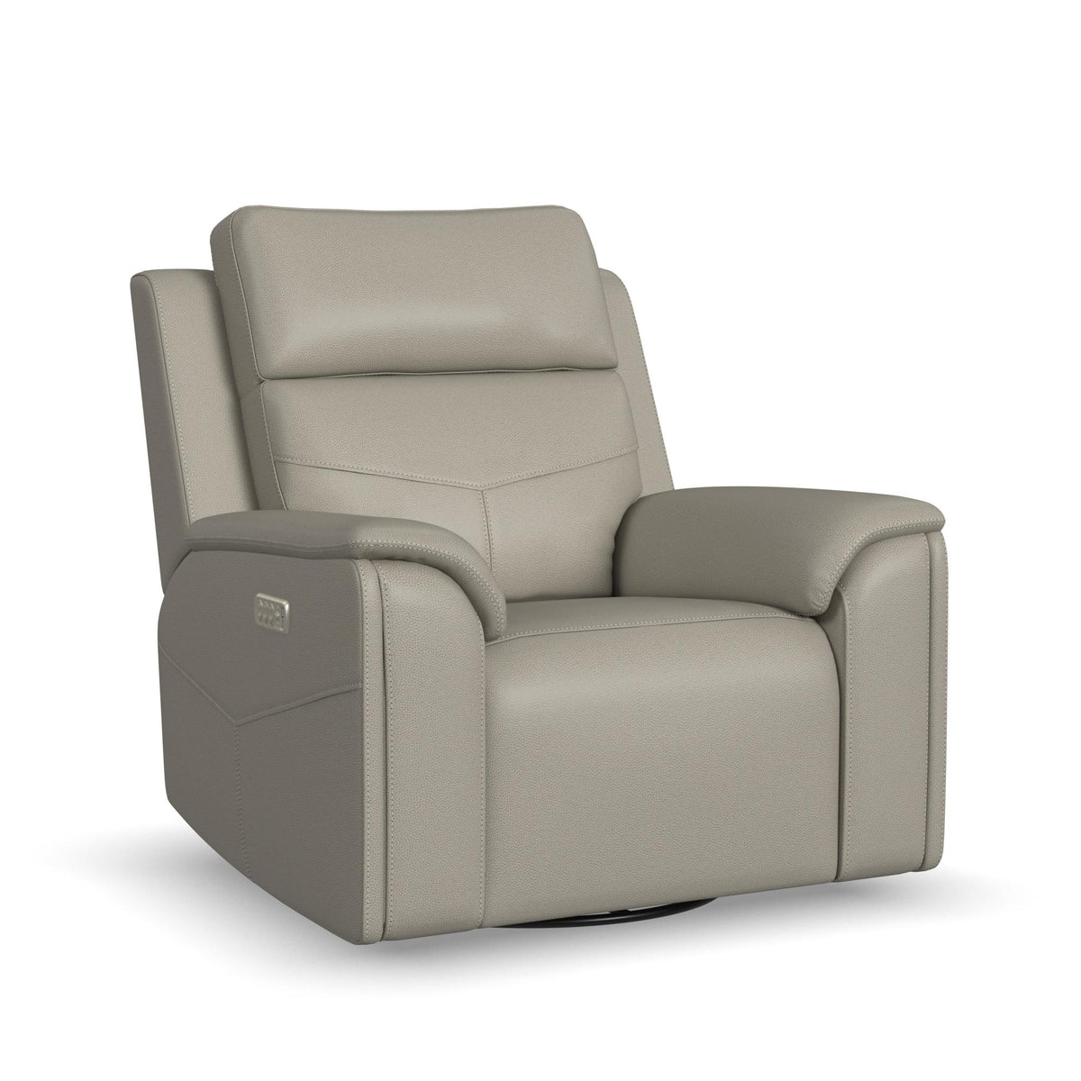 Vernon Fabric Power Swivel Gliding Recliner with Power Headrest, Lumbar, Heat & Massage