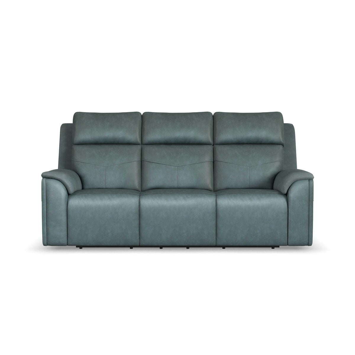 Vernon Vinyl Power Reclining Sofa with Console, Power Headrest, Lumbar, Heat & Massage