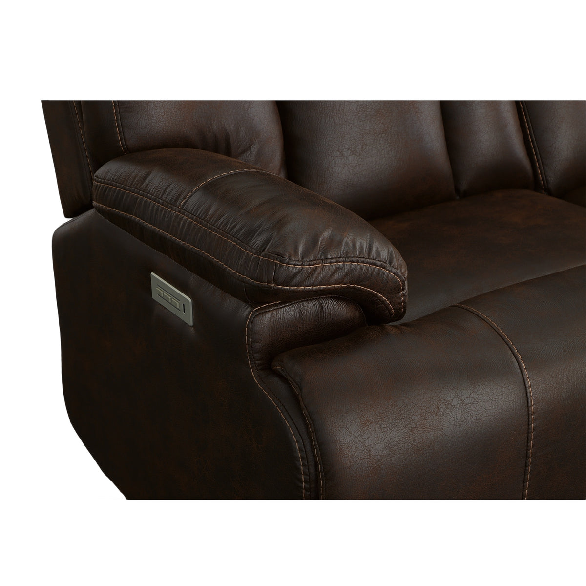 Clive Fabric Power Reclining Sofa with Power Headrests & Lumbar