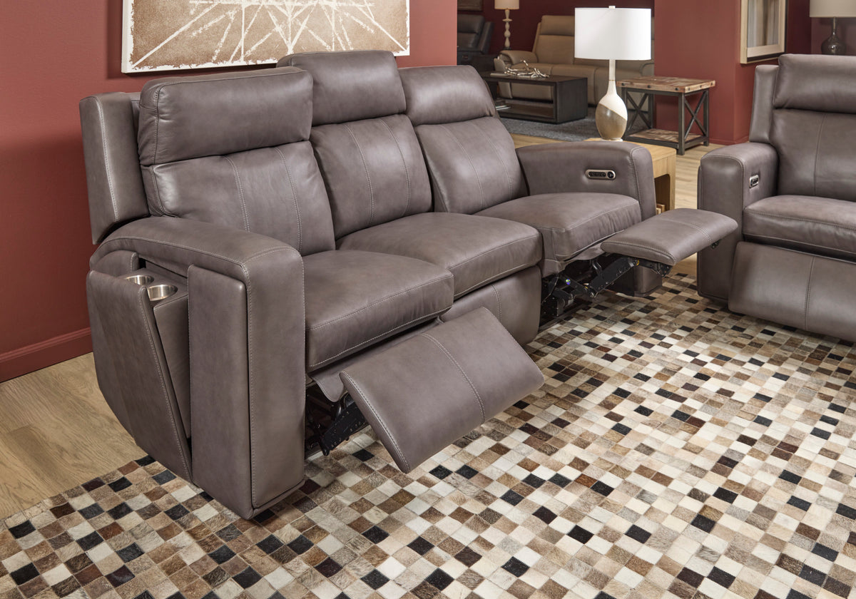 Wyatt Leather Power Reclining Sofa with Power Headrests & Lumbar
