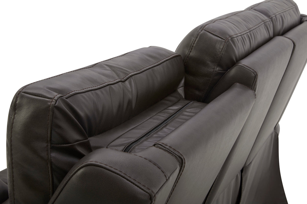 Ranger Leather Power Reclining Sofa with Console, Power Headrest, Lumbar, Heat & Massage