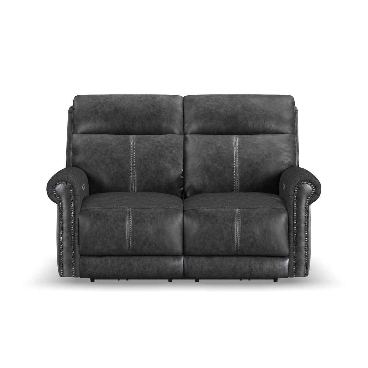 Alexander Leather Power Reclining Loveseat with Power Headrest & Lumbar