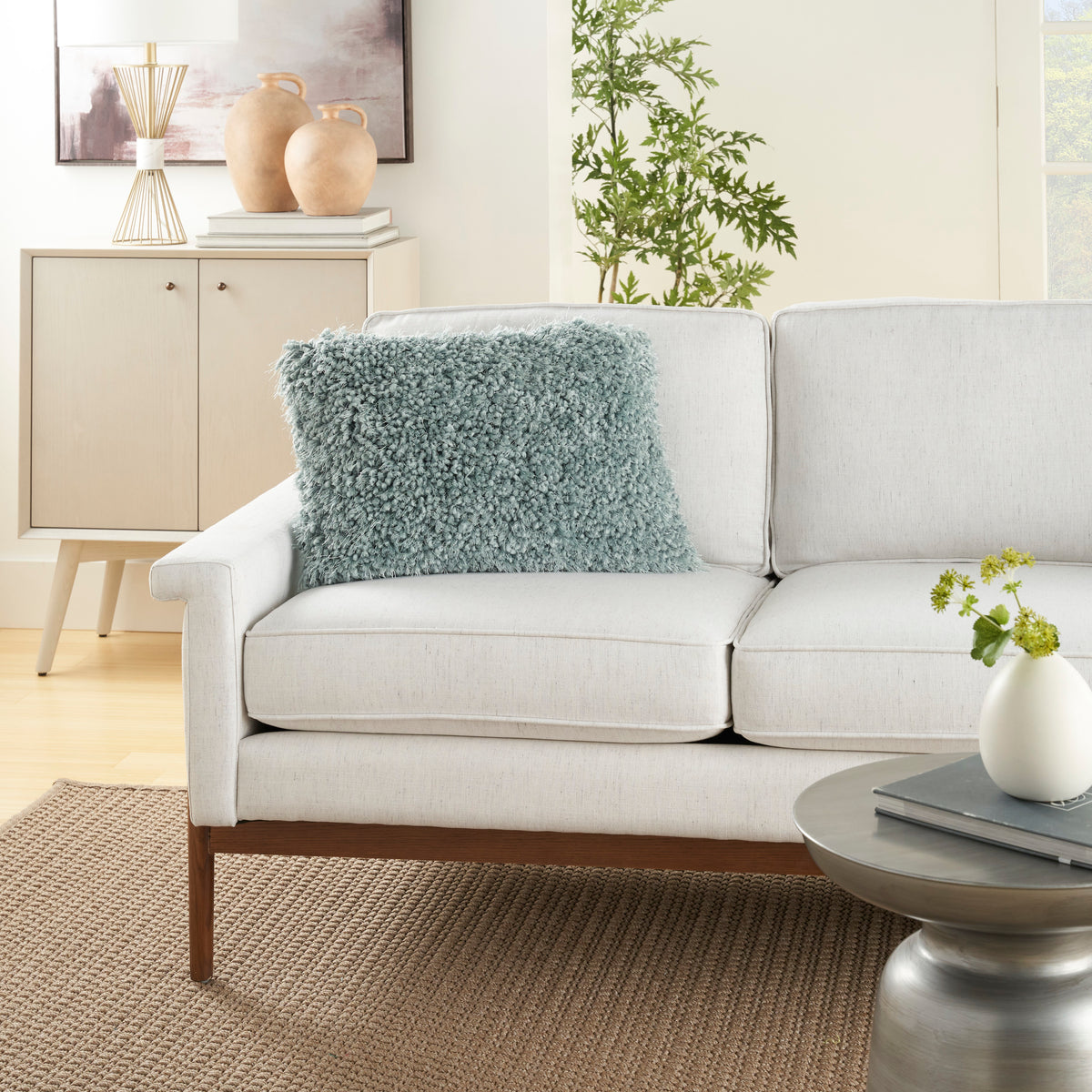 Shag TL003 Celadon 14" x 20" Throw Pillows
